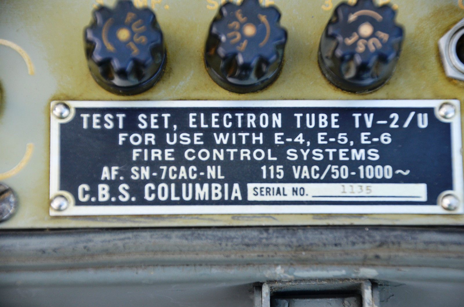 C.B.S. Columbia TV-2/U tube tester