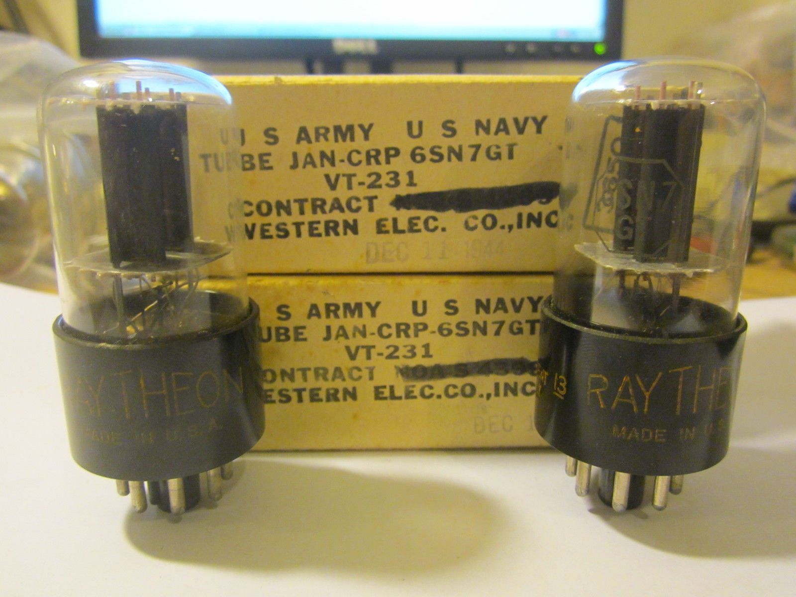 Raytheon VT-231 6SN7GT tube - Western Electric