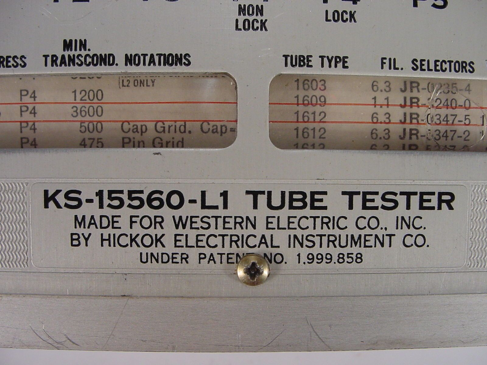 Western Electric KS-15560-L1 tube tester