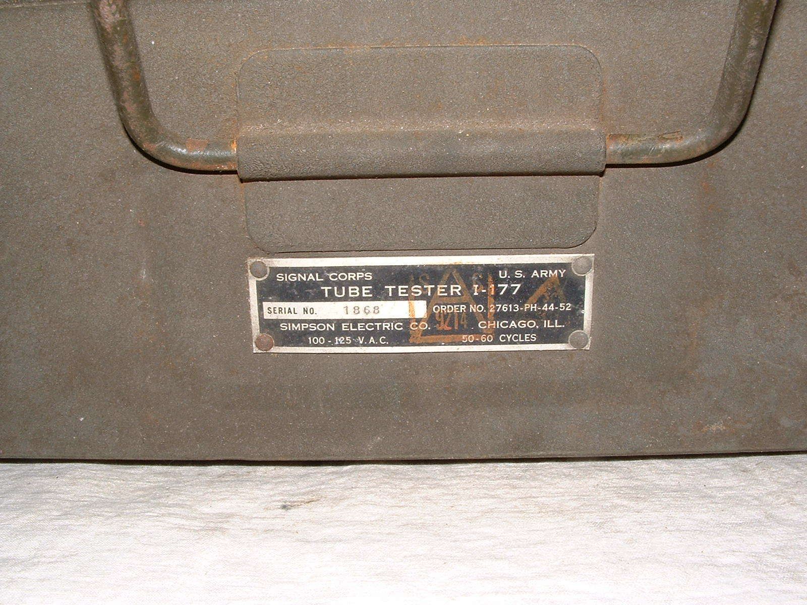 Simpson I-177 tube tester