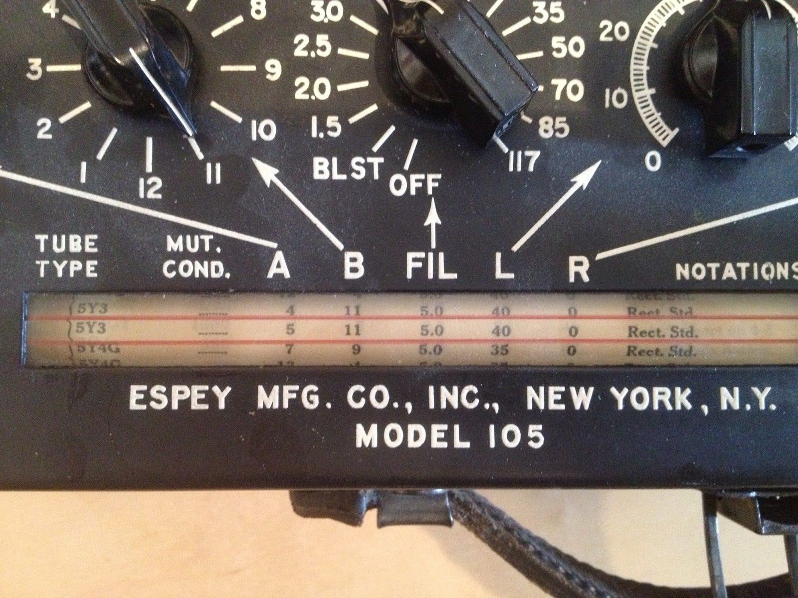 Espey 105 tube tester