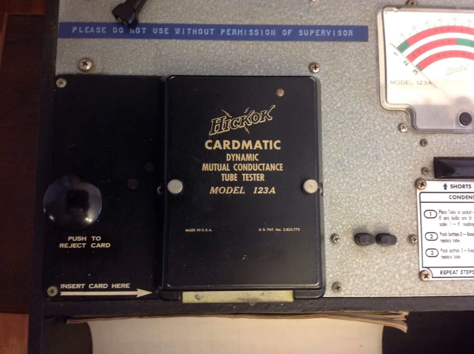 Hickok 123A Cardmatic tube tester