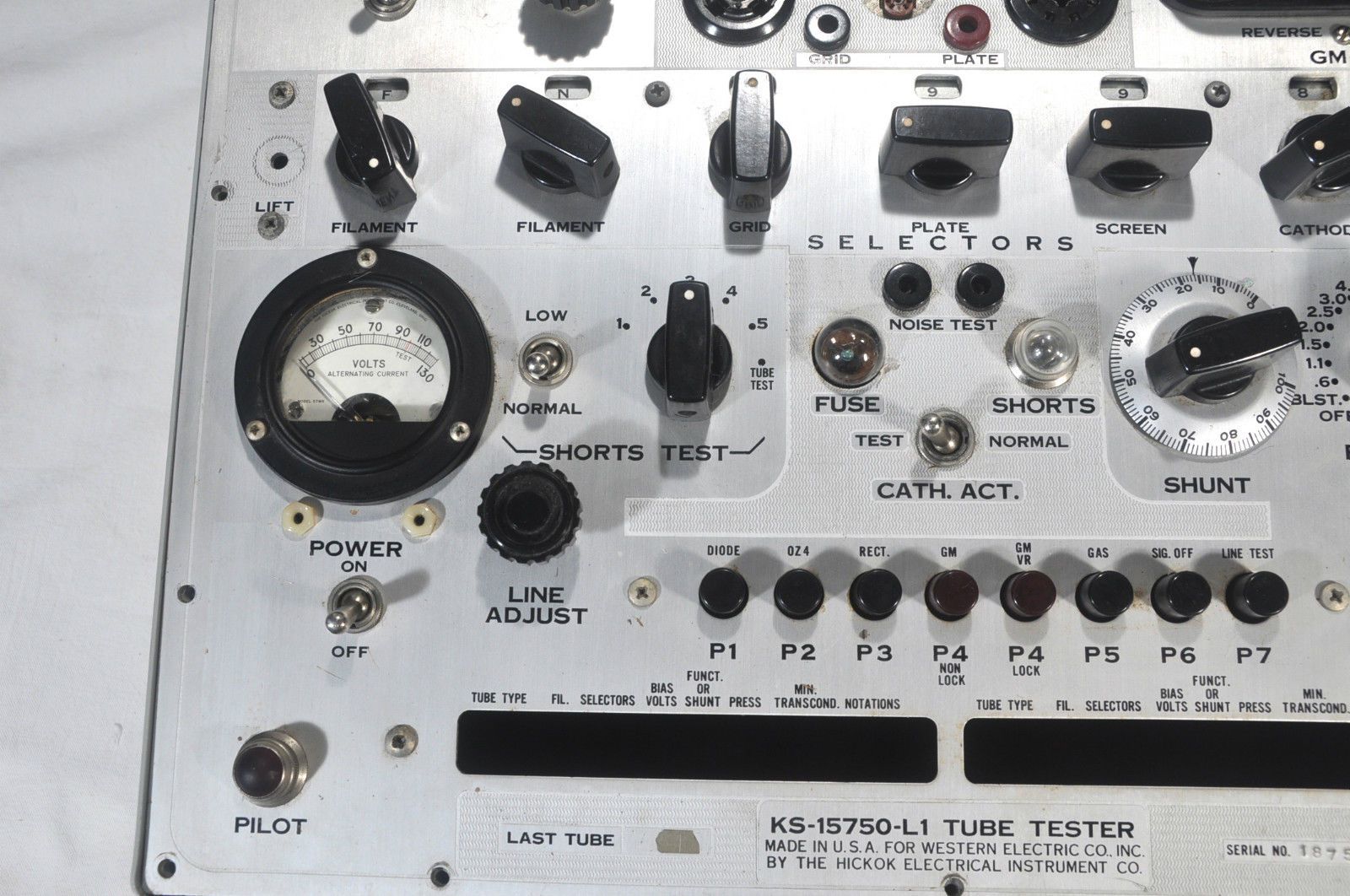 Western Electric KS-15750-L1 tube tester