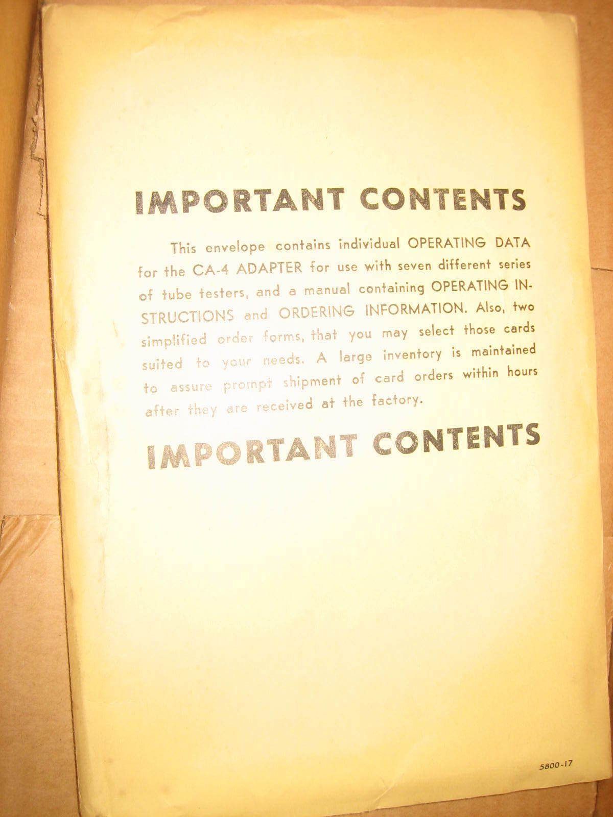 Hickok CA-4 tube tester