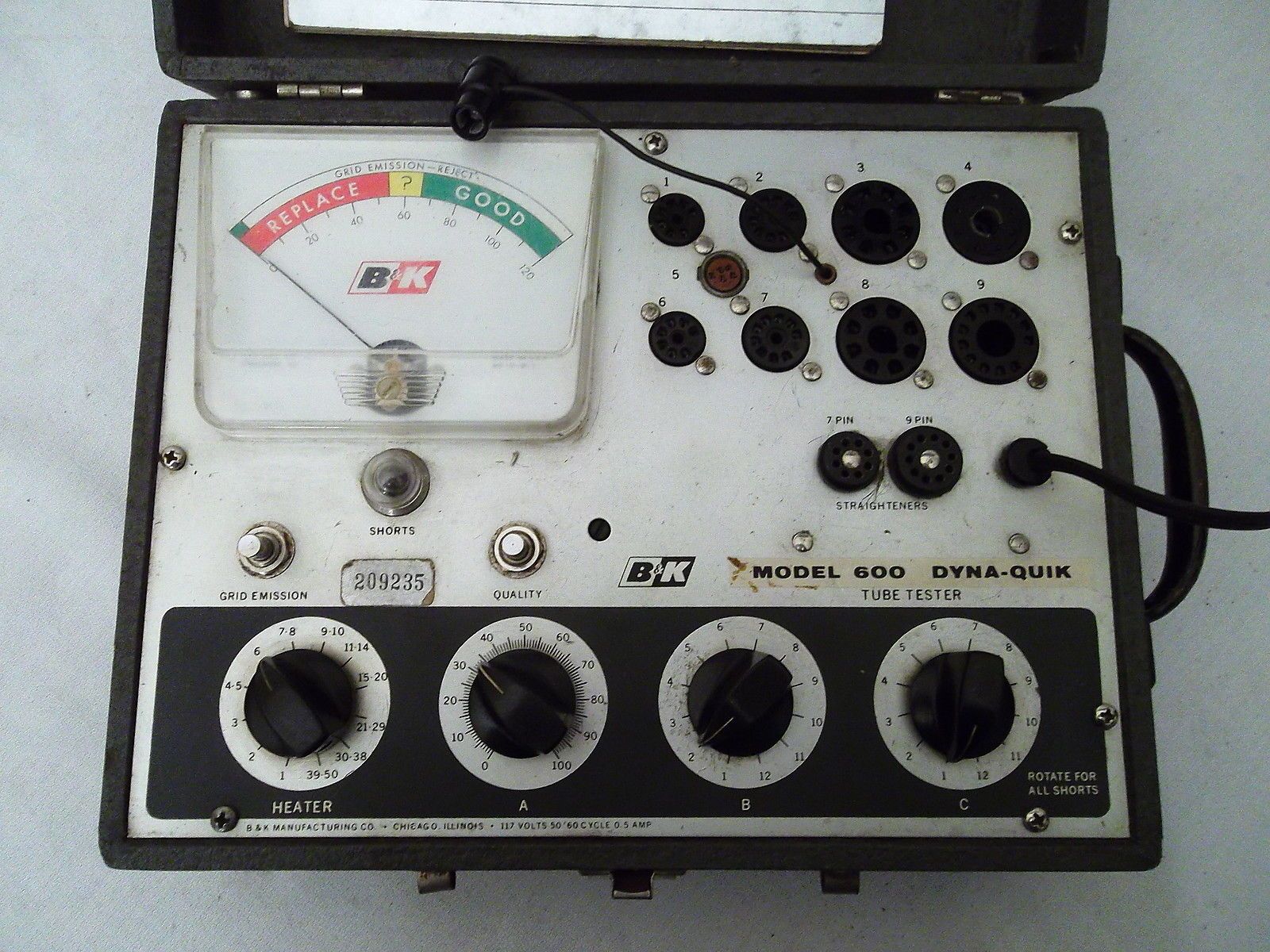 B&K Dyna-Quik 600 tube tester
