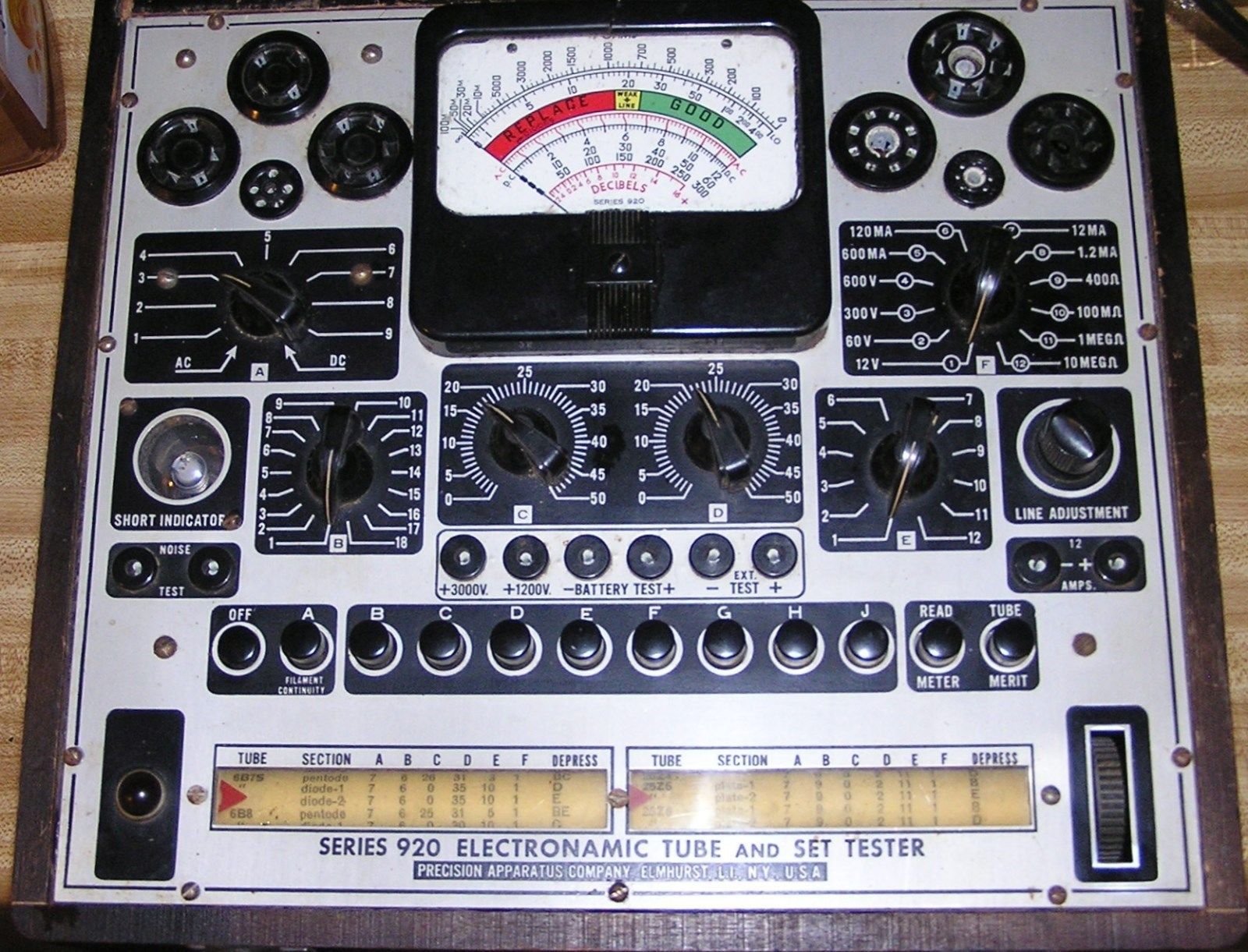 Precision 920 tube tester